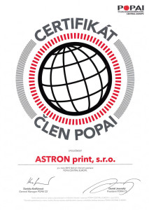 ASTRON print – certifikát člen POPAI